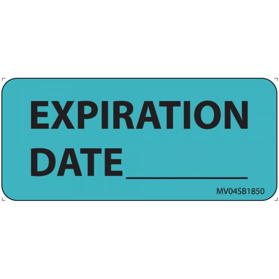 Label Paper Removable Expiration Date, 1" Core, 2 1/4" x 1", Blue, 420 per Roll