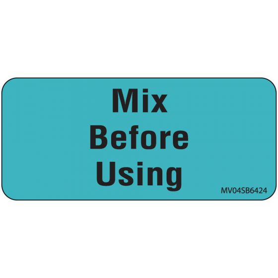 Label Paper Removable Mix Before Using, 1" Core, 2 1/4" x 1", Blue, 420 per Roll