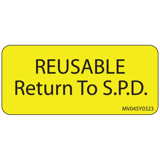 Label Paper Permanent Reusable Return To, 1" Core, 2 1/4" x 1", Yellow, 420 per Roll