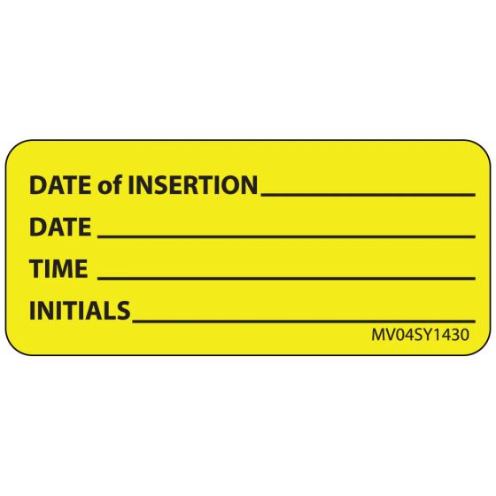 Label Paper Permanent Date of 1" Core 2 1/4"x1 Yellow 420 per Roll