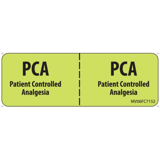 Label Paper Removable PCA: PCA, 1" Core, 2 15/16" x 1", Fl. Chartreuse, 333 per Roll