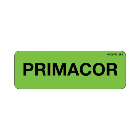 Label Paper Removable Primacor, 1" Core, 2 15/16" x 1", Fl. Green, 333 per Roll