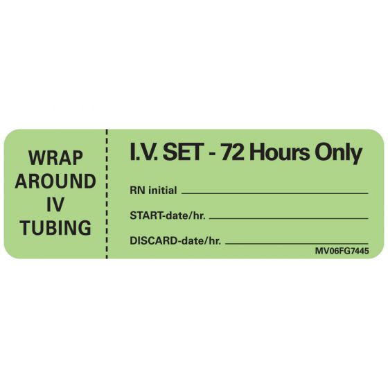 Label Paper Removable Wrap Around IV, 1" Core, 2 15/16" x 1", Fl. Green, 333 per Roll