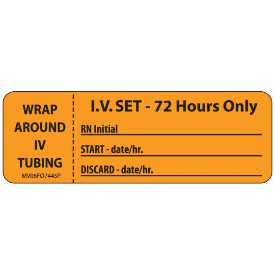 Label Paper Permanent Wrap Around IV, 1" Core, 2 15/16" x 1", Fl. Orange, 333 per Roll