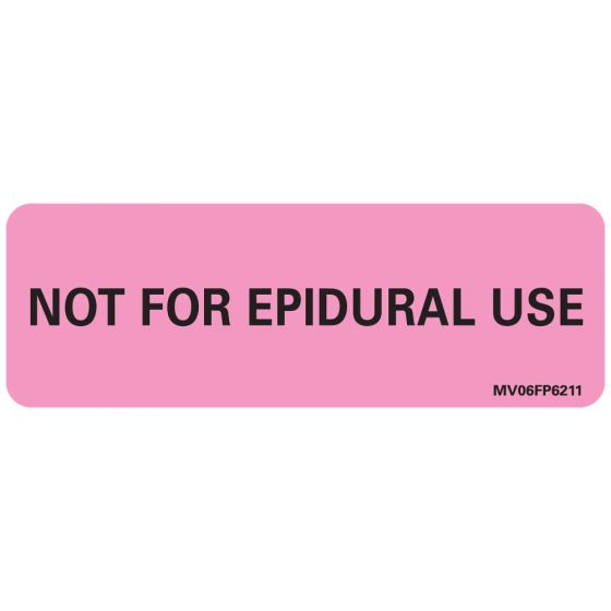 Label Paper Removable Not For Epidural, 1" Core, 2 15/16" x 1", Fl. Pink, 333 per Roll