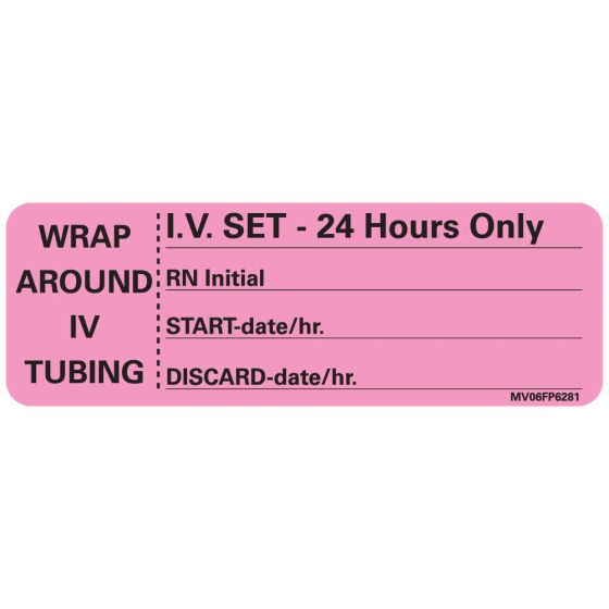 Label Paper Removable Wrap Around IV, 1" Core, 2 15/16" x 1", Fl. Pink, 333 per Roll