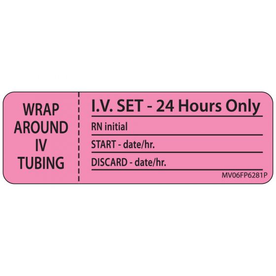 Label Paper Permanent Wrap Around IV, 1" Core, 2 15/16" x 1", Fl. Pink, 333 per Roll