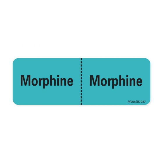 Label Paper Removable Morphine: Morphine, 1" Core, 2 15/16" x 1", Blue, 333 per Roll