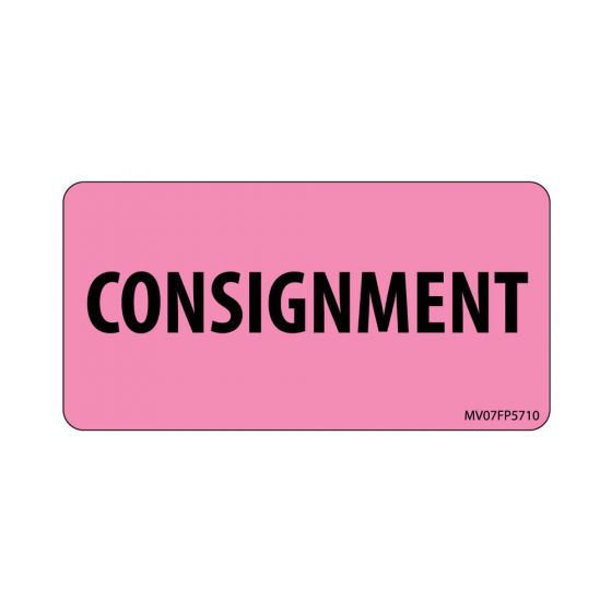 Label Paper Removable Consignment, 1" Core, 2 15/16" x 1", 1/2", Fl. Pink, 333 per Roll