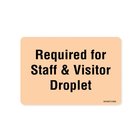 Label Paper Removable Required For Staff, 1" Core, 2" 15/16" x 2, Fl. Orange, 333 per Roll