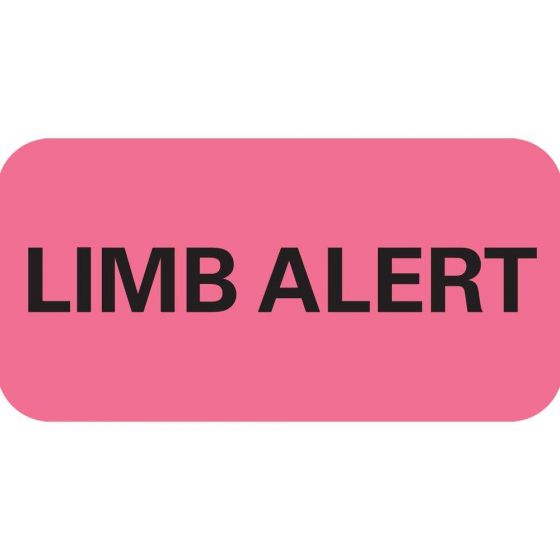 Label Paper Removable Limb Alert, 1" Core, 1 1/2" x 3/4", Pink, 1000 per Roll