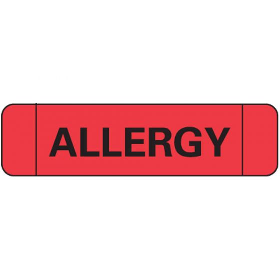 Label Paper Permanent Allergy 1" Core 1 1/2"x3/8" Red 500 per Roll