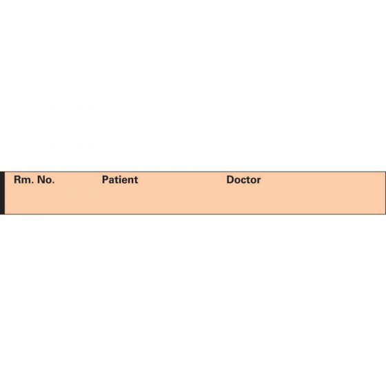 Binder/Chart Tape Removable "Rm. No. Patient", 1'' Core, 1/2 '' x 500'', Salmon, 111 Imprints, 500 Inches per Roll