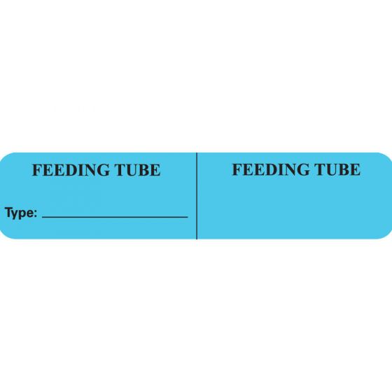 IV Label Synthetic Permanent Feeding Tube Feeding 1" Core 2 7/8"x5/8" Light Blue 500 per Roll