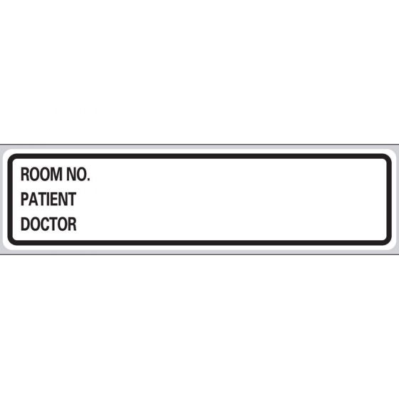 Label Paper Removable Room No. Patient, 1" Core, 5 3/8" x 1", 3/8", White, 200 per Roll