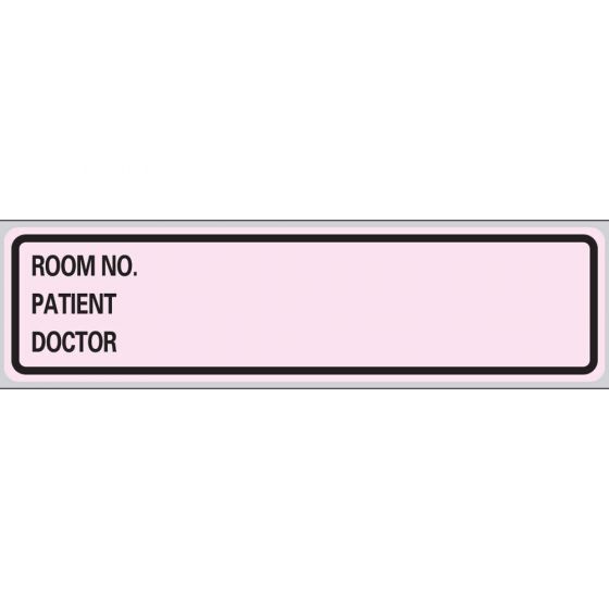 Label Paper Removable Room No. Patient, 1" Core, 5 3/8" x 1", 3/8", Pink, 200 per Roll