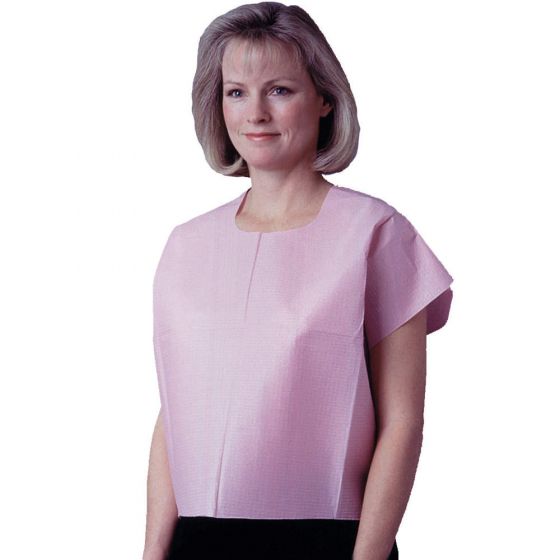 Disposable Mammography Cape Economy Mauve Tissue/Poly/Tissue 30"x21" - 100 per Case