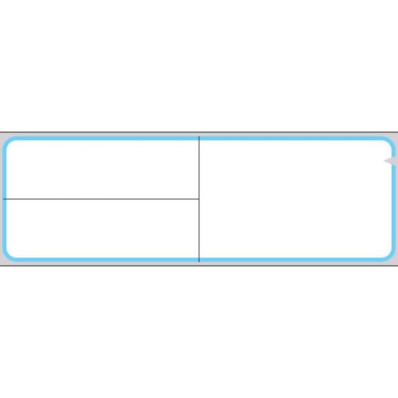 V-Notch® Label Meditech Direct Thermal Paper Permanent 3" Core 4" x 1-1/4" White with Blue 3600 per Roll, 1 Roll per Box