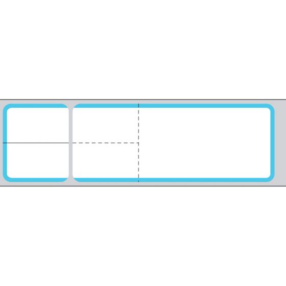 Misys/Sunquest/Epic Direct Thermal Label, Paper, 4-1/8"x1-3/16" 3" Core, Blue Border, 4300 per roll, 2 rolls per box