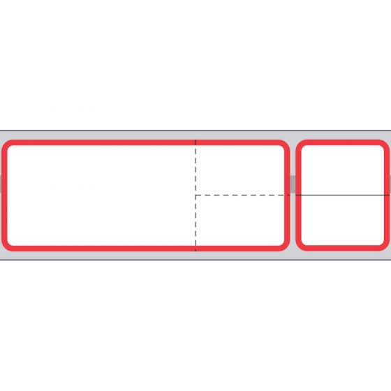 Misys/Sunquest/Epic Direct Thermal Label, Paper, 4-1/8"x1-3/16" 1-1/2" Core, Red Border, 1200 per roll, 8 rolls per box