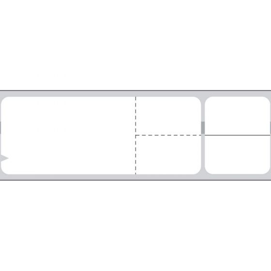 V-Notch® Misys/Sunquest/Epic Direct Thermal Label, Paper, 4-1/8"x1-3/16" 1-1/2" Core, White, 1200 per roll, 8 rolls per box