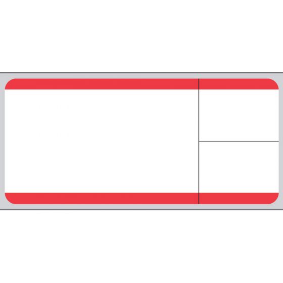 Label SoftLab Direct Thermal Paper Permanent 1" Core 3" X 1-3/8" White with Red 1500 per Roll, 3 Rolls per Box