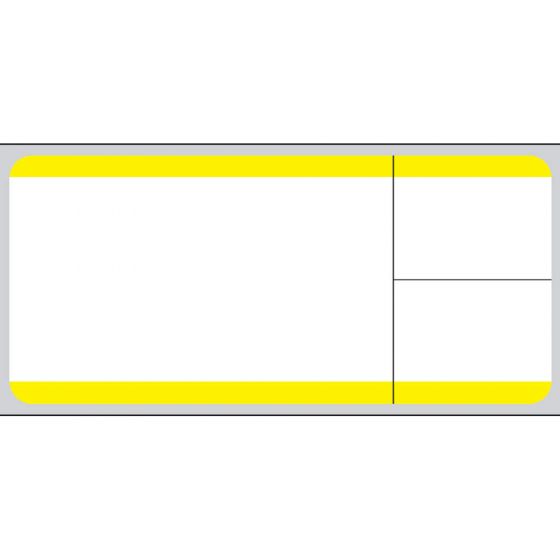 Label SoftLab Direct Thermal Paper Permanent 1" Core 3" X 1-3/8" White with Yellow 1500 per Roll, 3 Rolls per Box