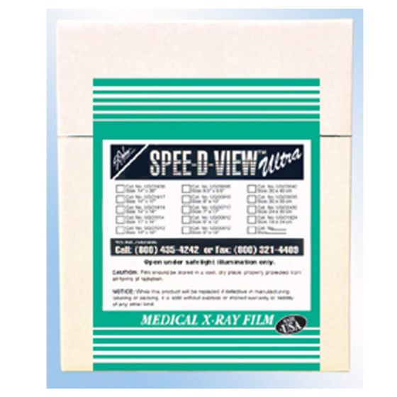 Spee-D-View™ X-Ray Film Ultra Blue Sensitive Half Speed 14" X 17", 100 per Box