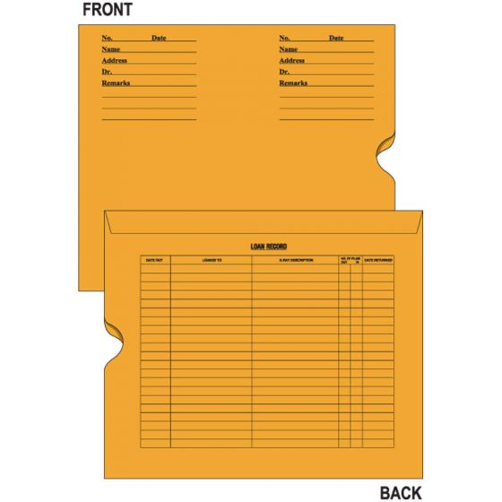 Negative Preserver Open End with Black Print 32# Brownkraft 14-1/2"x17-1/2" - 250 per Case