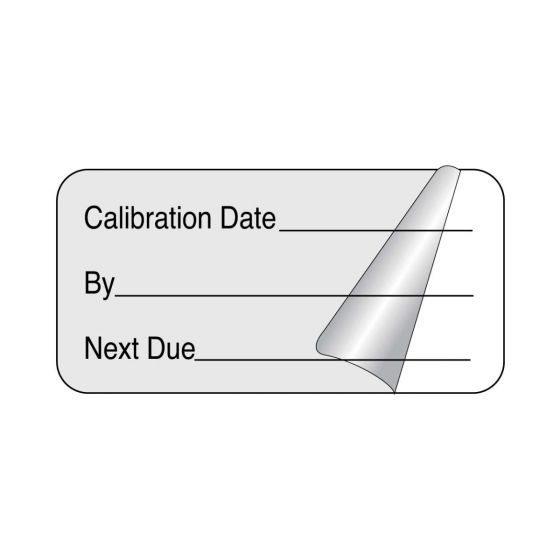 Label Self-Laminating Paper Removable Calibration Date 1-1/2" Core 2" x 1" Clear, 1000 per Roll