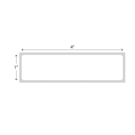 Direct Thermal Clean Room Label, Alcohol Resistant Paper, Permanent, 4" x 1", 3" Plastic Core, 2 rolls of 5000 labels