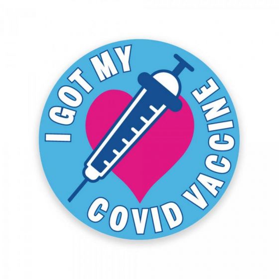 Covid Vaccine Label "I Got My Covid Vaccine" 2" Circle, Light Blue, 250 per Roll