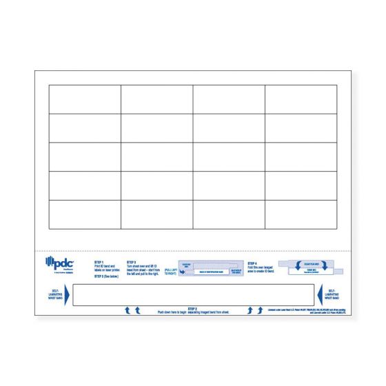 Conf-ID-ent™ Laser Patient ID Wristband/Label, Adult, Laminate Fold-Over, 20 Labels, White