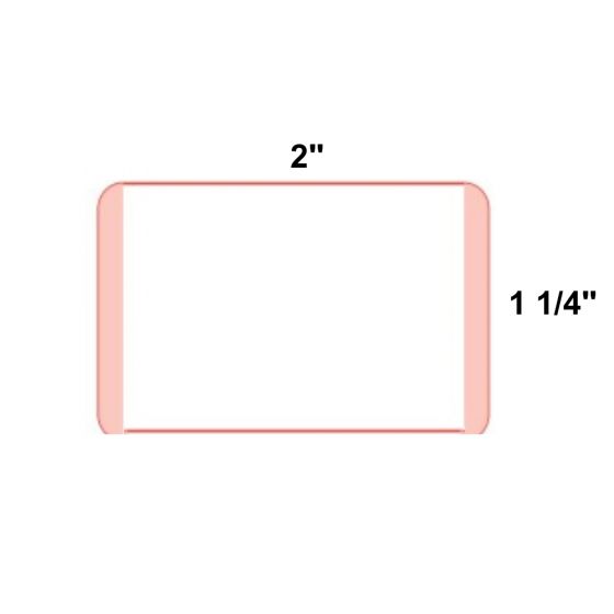 Direct Thermal Label, Epic Compatible, Paper, 2" x 1-1/4", Pink Border, 1" Core, 250 per roll, 8 per box