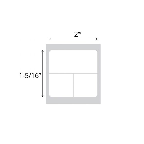 Direct Thermal Label, Epic Compatible, Paper, 2" x 1-15/16", White, 1" Core, 1000 per roll, 8 roll per box