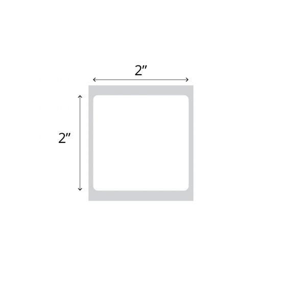 Direct Thermal Label, Epic Compatible, Synthetic, 2" x 2", White, 3/4" Core, 200 per roll, 12 roll per box