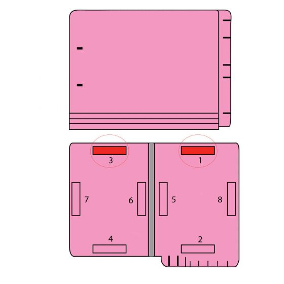 Barkley™ Match End Tab Folder Fas# 1&3 11pt Color Stock Pink Flush Front 12 1/4" x 9 1/2" 2ply - 50 per Box