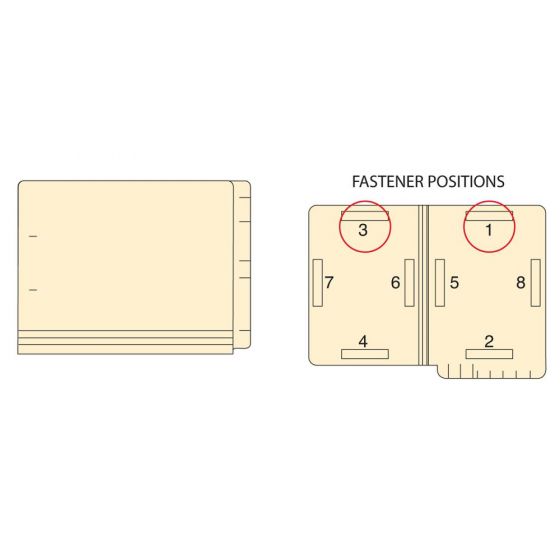 Filepro® End Tab Folder Fastener # 1&3 11pt Manila Flush Front 12-1/4"x9-1/2" 2ply 250 per Case