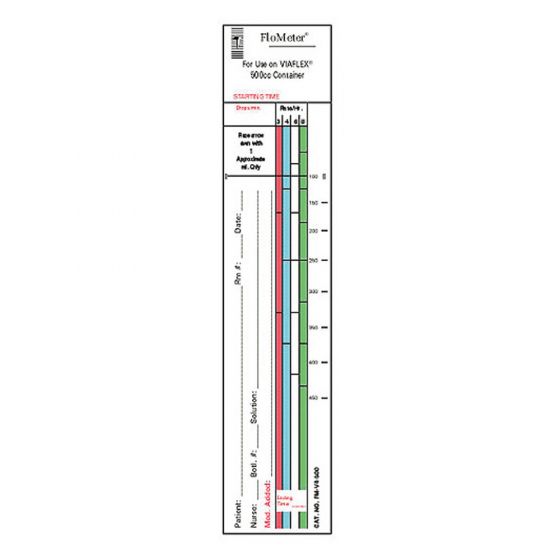 Flometer® IV Label Compatible with 1000 ml Baxter/Viaflex Paper Removable 1-1/2"x10-1/2" White 1000 per Box