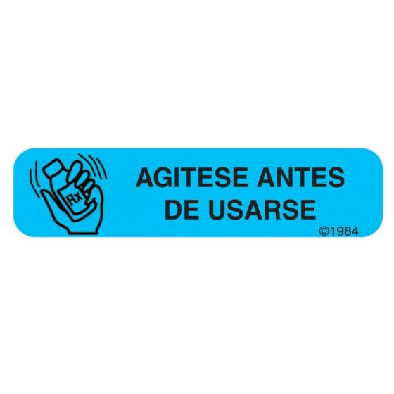 LABEL, AGITESE ANTES DE USARSE, BLUE, 500 PER ROLL