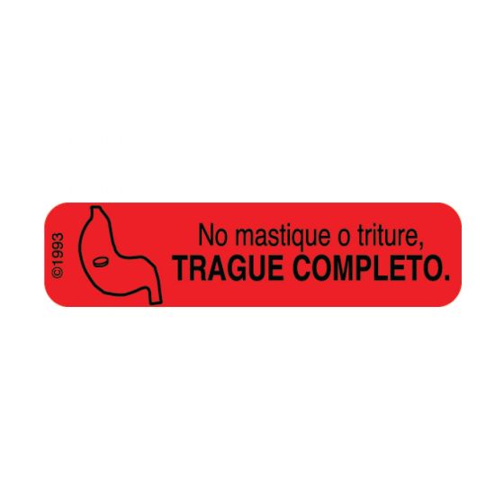 Communication Label (Paper, Permanent) No Mastique O 1 9/16" x 3/8" Red - 500 per Roll, 2 Rolls per Box