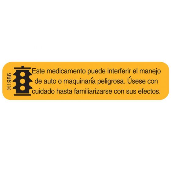 Communication Label (Paper, Permanent) Este Medicamento 1 9/16" x 3/8" Goldenrod - 500 per Roll, 2 Rolls per Box