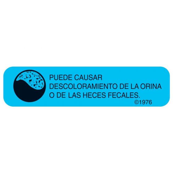 Communication Label (Paper, Permanent) Puede Causar 1 9/16" x 3/8" Blue - 500 per Roll, 2 Rolls per Box