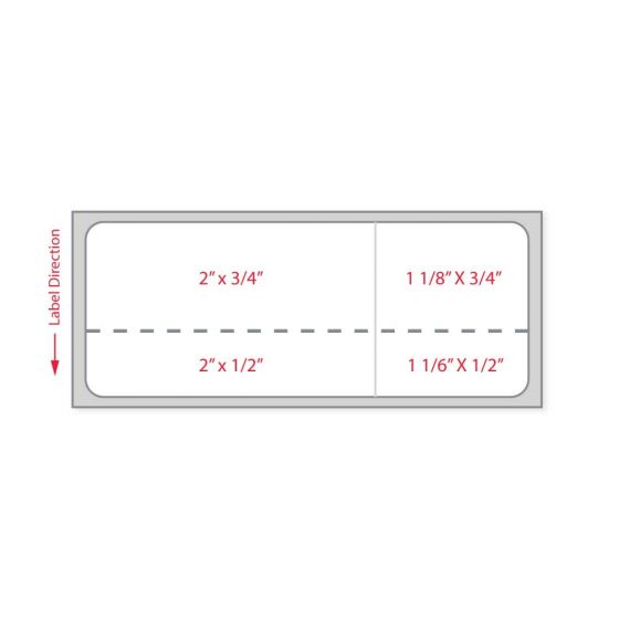 Label Cerner Direct Thermal Paper Permanent 3" Core 3 1/8"x1 1/4" White 4200 per Roll, 2 Rolls per Case