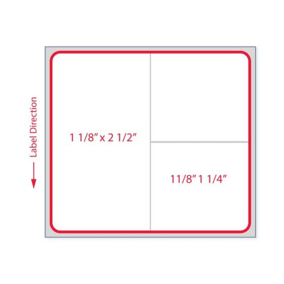 Label Cerner Direct Thermal Paper Permanent 3" Core 2 1/4"x2 1/2" Red 2000 per Roll, 4 Rolls per Case