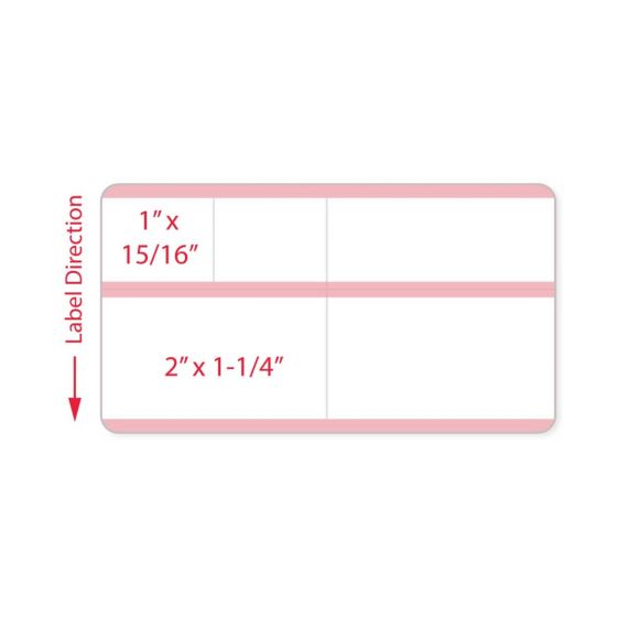 Label Cerner Direct Thermal Paper Permanent 1" Core 4"x2.1875 White with Pink 800 per Roll, 2 Rolls per Case