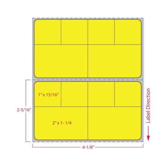 Label Cerner Direct Thermal Paper Permanent 3" Core 4"x2.1875 Yellow 2850 per Roll, 2 Rolls per Case