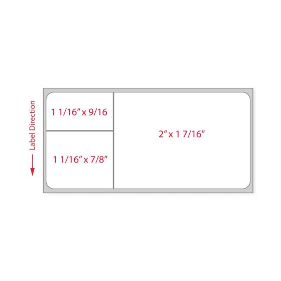 Label Misys/Sunquest Direct Thermal Paper Permanent 1" Core 3 1/16"x1 7/16" White 1000 per Roll, 5 Rolls per Case