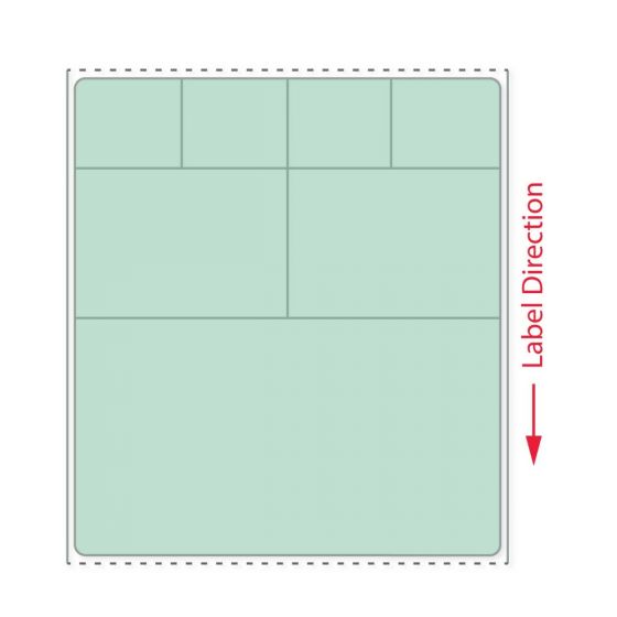 Label Cerner Direct Thermal Paper Permanent 3" Core 4"x4 1/2" Green 1000 per Roll, 2 Rolls per Case