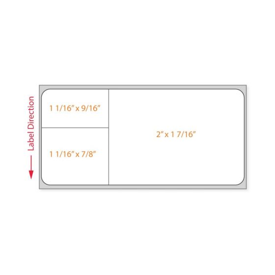 Label Misys/Sunquest Direct Thermal Paper Permanent 3" Core 3 1/16"x1 7/16" White 1200 per Roll, 5 Rolls per Case